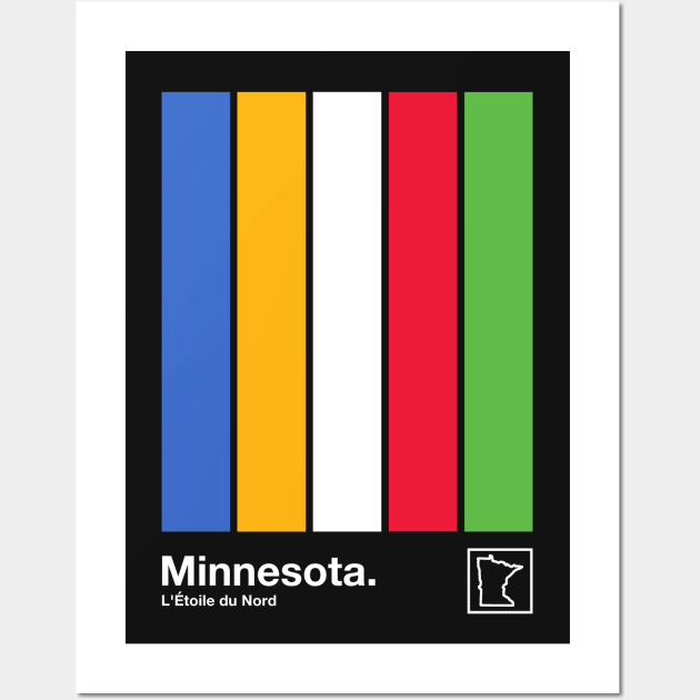 Minnesota State Flag  // Original Minimalist Artwork Poster Design Wall Art by DankFutura